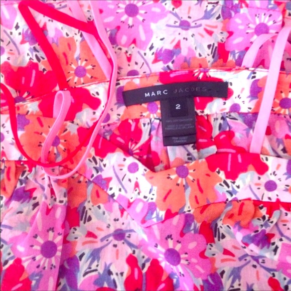 Marc Jacob pink multi color floral print blouse - Picture 4 of 4